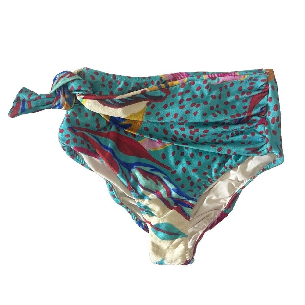 PatBO Flora Side Tie Bikini Bottoms Size Large Colorful Vacation Botanical